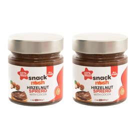 SNACK NOSH Hazelnut Spreads - 40% Hazelnut with Cocoa for Breakfast 7 Oz (2 Pack 14 Oz)