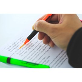 BAZIC Highlighter Pen Assorted Color, Soft Grip Chisel Tip Broad Fine Line Highlighters, Unscented Highlighting Coloring Marker (4/Pack), 24-Packs