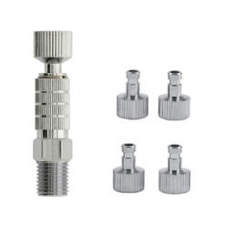 1/8 Inch Airbrush Quick Release Coupling Disconnect Adapter Kit, 5PCS Female Connectors and Male Adapter for Air Compressor and Airbrush Hose