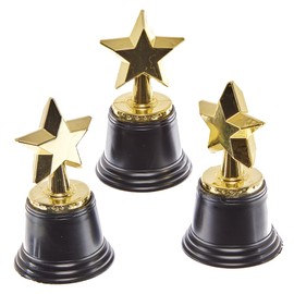 Baker Ross FN149 Star Trophies - Pack of 4, Sports Ceremony Trophy, Ceremony Rewards, Trophies for Kids