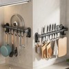 AmoiChic Adhesive Wall Mounted Pot Pan Rack, Kitchen Wall Mounted