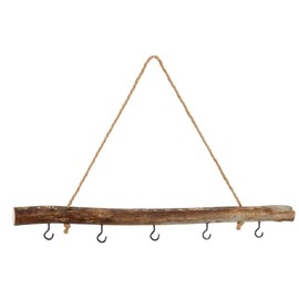 NaDeco Decorative Wooden Pole for Hanging Up with Hooks and Cord in 2 Sizes - Driftwood Hanger, Decorative Branch, Door Hanger, Window Decoration