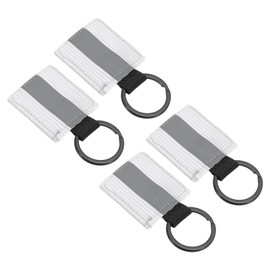 PATIKIL Reflective Keychain Tags, 4 Pack Reflective Zipper Pulls Nylon Keychain High Visibility Reflectors Tags for Backpack Pendant Dog Collar, White