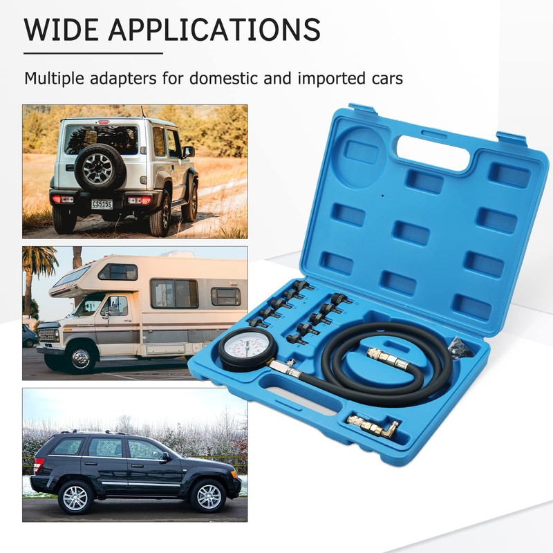 Acymner Oil Pressure Tester Kit | 0-140 PSI Engine Cylinder