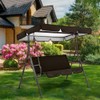 Outdoor Terrace 3 Seat Swing Seat Waterproof Cover Swing Top