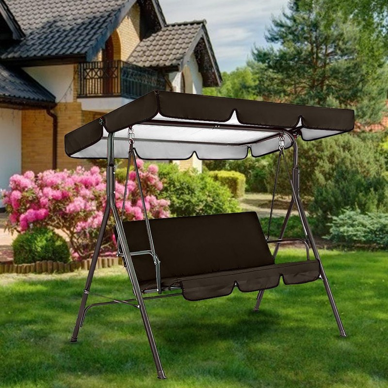 Outdoor Terrace 3 Seat Swing Seat Waterproof Cover Swing Top