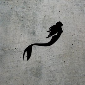 Decal Stickers of Pretty Mermaid Silhouette (Black) (Set of 2) Premium Waterproof Vinyl Decal Stickers for Laptop Phone Accessory Helmet Car Window Mug Tuber Cup Door Wall - ANDstic703953BL