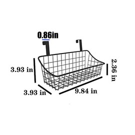 LeleCAT Over Cabinet Door Basket with hook Grid Storage Basket, Kitchen Storage Organizer,Over Cabinet Door Organizer,Hanging it behind a door or on a railing, Small, BLack,2 Pack