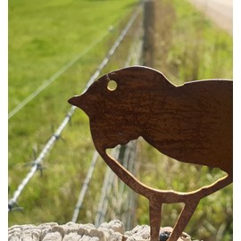 Wagtail Post Topper - Australian Made Rusted Metal Garden Art