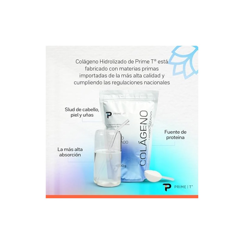 Primetech Nutrition Péptidos Colágeno Hidrolizado Puro en Polvo 500 gr