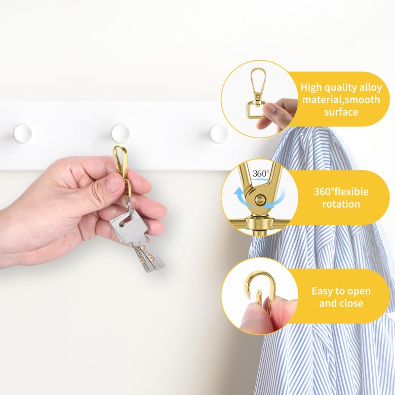 30 Pcs Metal D Ring Swivel Lobster Claw Clasp Snap