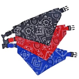 Dog Collar, 3 Pack Dog Bandana  &Adjustable Buckle