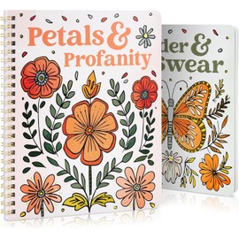 Beautiful Adult Coloring Book Set of 2 for Relaxation - Funny Swear Words Coloring Books with Floral Designs for a lot of Laughs - The Perfect Stress-Relieving Gift for Women