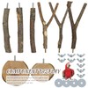 CZWESTC 8 Pieces Natural Wood Bird Perch Wooden Parrot Perch