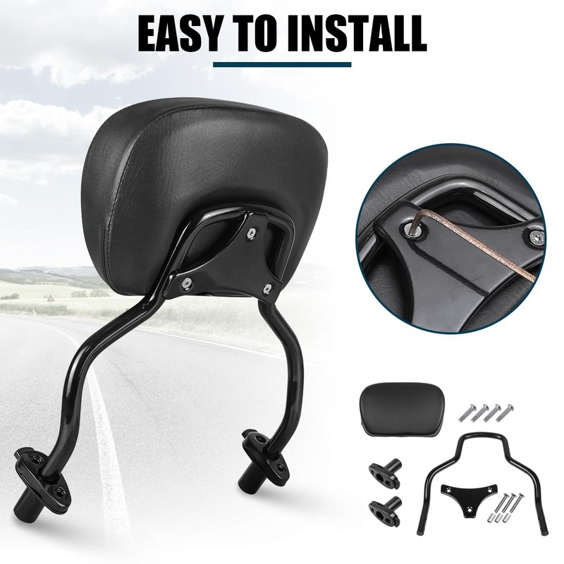 DSISIMO Motorcycle Passenger Backrest Sissy Bar Compatible with for Harley
