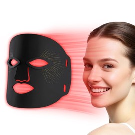 Red Light Therapy for Face, Red Light Therapy Mask, 3 Colors LED Facial Mask for Wrinkle Remove  Anti Aging, Skin Care Home Use,Black