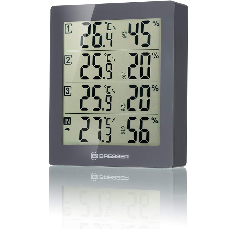 Bresser Temeo Hygro Quadro Thermometer with 3 Outdoor Sensors