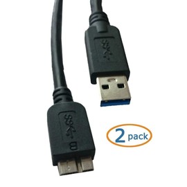 (2 Pack) USB 3.0 SuperSpeed USB Type A to USB Micro-B Device Cable for Toshiba Canvio Desk External Hard Drive Disk 1TB/2TB/3TB, Canvio Basics 3.0 500GB/750GB/1TB/2TB, Canvio 3.0 / Slim Portable