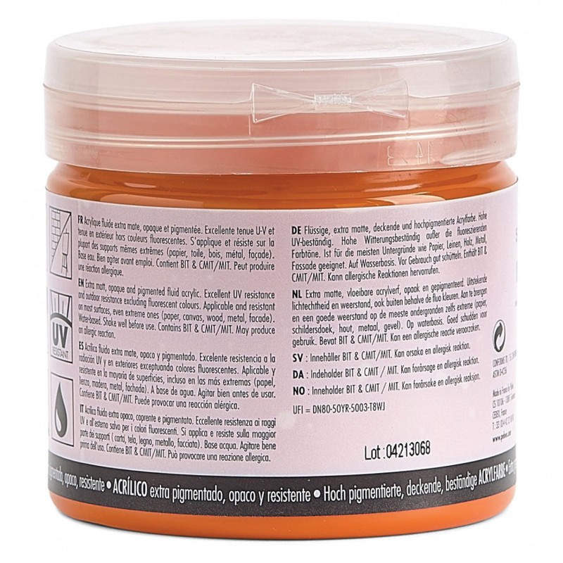 Pebeo 256004 Mat Pub, Extra fine, 140 ml-Bright Orange Acrylic