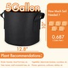 Gardzen 6-Pack 5 Gallon Grow Bags, Aeration Fabric Pots with