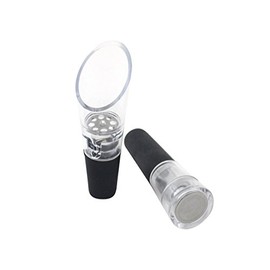 Fackelmann Plug of Wine/Decanter, Plastic, Clear/Black