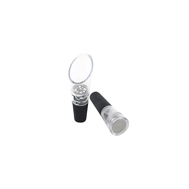 Fackelmann Plug of Wine/Decanter, Plastic, Clear/Black
