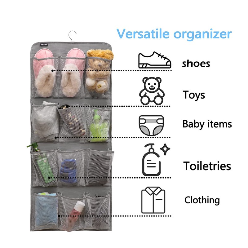 ANZORG Dual Sided Hanging Shoe Organizer for Closet with Rotating