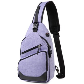 VASCHY Sling Bag for Women, One Strap Anti-theft Shoulder Bag Crossbody Chest Bag for Motorcycle/Hiking/Travel Purple