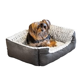 Ferplast Hundekissen Hundesofa Hundebett für Mittelgroße Hunde Katzenkissen Katzenbett Flauschig Plüsch Weich Waschbar 74 x 61 x h 19 cm.