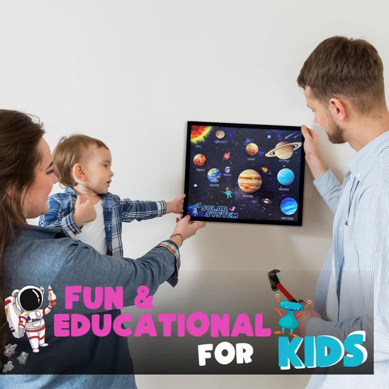 flinelife Wooden Solar System Wall Art Decor, 12x10, Perfect for