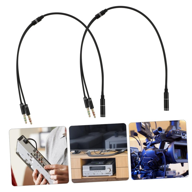Operitacx 2pcs Dual Male Headphone Audio Splitter Cable for Laptop