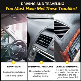 IIKSDII Dashboard Cover Mat for NIS-san Frontier 2022 2023 2024 Accessories Dash Cover Dash Mat Sunshade Glare UV Rays Protector