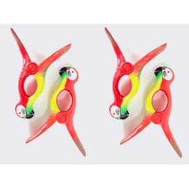C&H Solutions 2 Pack Set Pair of Parrot Beach Towel Clips Jumbo Size for Beach Chair, Cruise Beach Patio, Pool Accessories, Household Close Snacks Clip, Baby Stroller