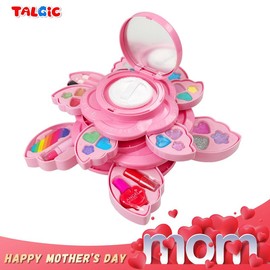 Pink Petal-Shaped Makeup Box for children aged 3, 4, 5, 6 + Children's Makeup Tools - Color: Unicon Cosmetics Makeup bag