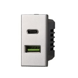 Module Switch Shucko TV Buttons Compatible Dimmer Series AXOLUTE Grey - ETTROIT (USB 2 in 1 USB + TYPE-C)