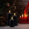 Black Pillar Candles Set of 3 - Dripless Unscented -