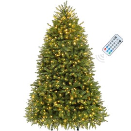 YITAHOME Prelit Artificial Christmas Tree 6ft with Remote Control, Green Bell Pre-Lit Christmas Tree with 11 Light-Modes for Home, Party Decoration