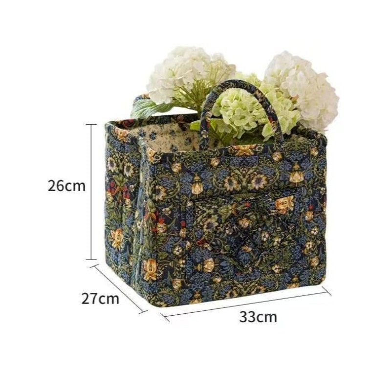 Storage Basket Boho Fabric Large Collapsible Floral Laundry Nursery Hamper