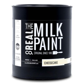 Real Milk Paint, Wood Paint for Furniture, Matte Paint for Cabinets, Walls, Brick, and Stone, Water Based Organic, No VOC, Cheesecake, 1 Gallon