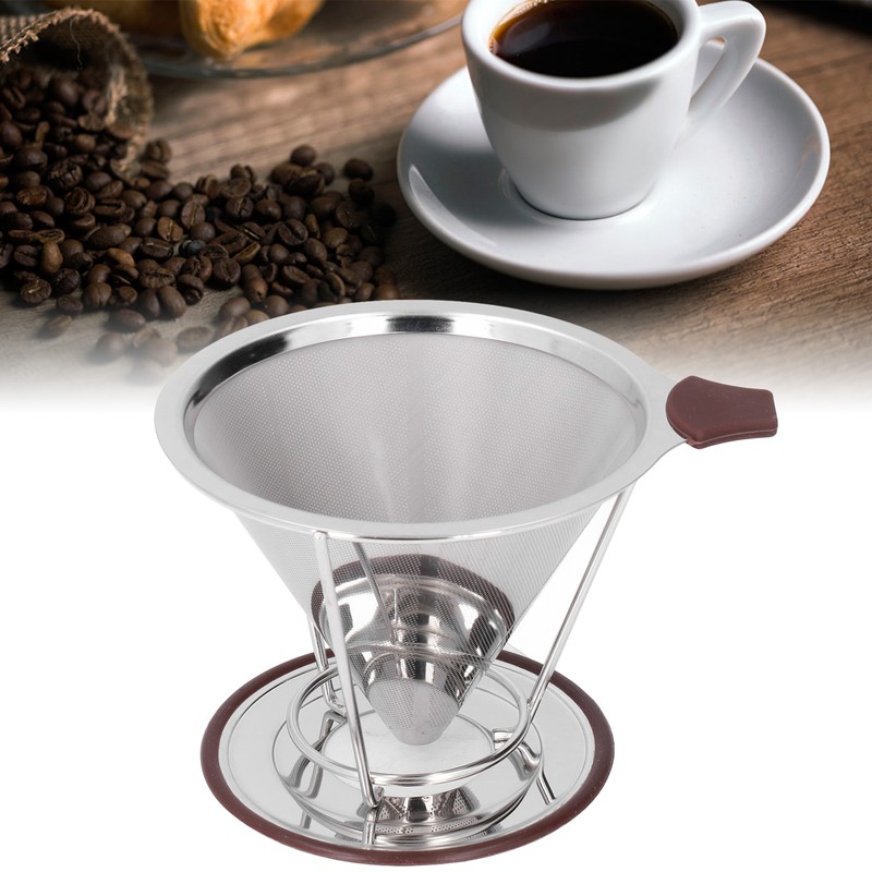 Reusable Coffee Dripper Stainless Steel Silicone Reusable Coffee Filter with