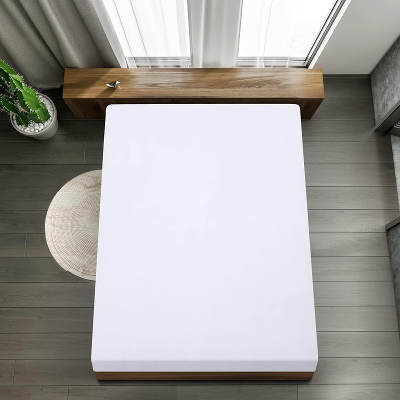 Utopia Bedding Fitted Sheet Double, White - Deep Pocket 14