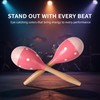 4 Pcs Maracas, 9 Inch Wooden Maraca Instrument (Pink-Smile)
