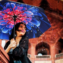 ZUOYOUZ Compact Travel Umbrella,Automatic,Strong,Windproof,Folding,Lightweight,Printed Pattern Backpack Folding Travel Umbrella for Rain-Men&Women