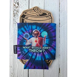 Funny Disc Golf Grateful What Would Jerry Garcia Throw Tie Dye Can Cooler Coozie Dead Head Fathers Day Gift Hippie Hippy Beverage Insulator Cozy Gifts for Dad Brother Uncle WWJTKOOZ