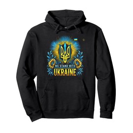 We Stand With Ukraine - support pride love Ukrainian flag Pullover Hoodie