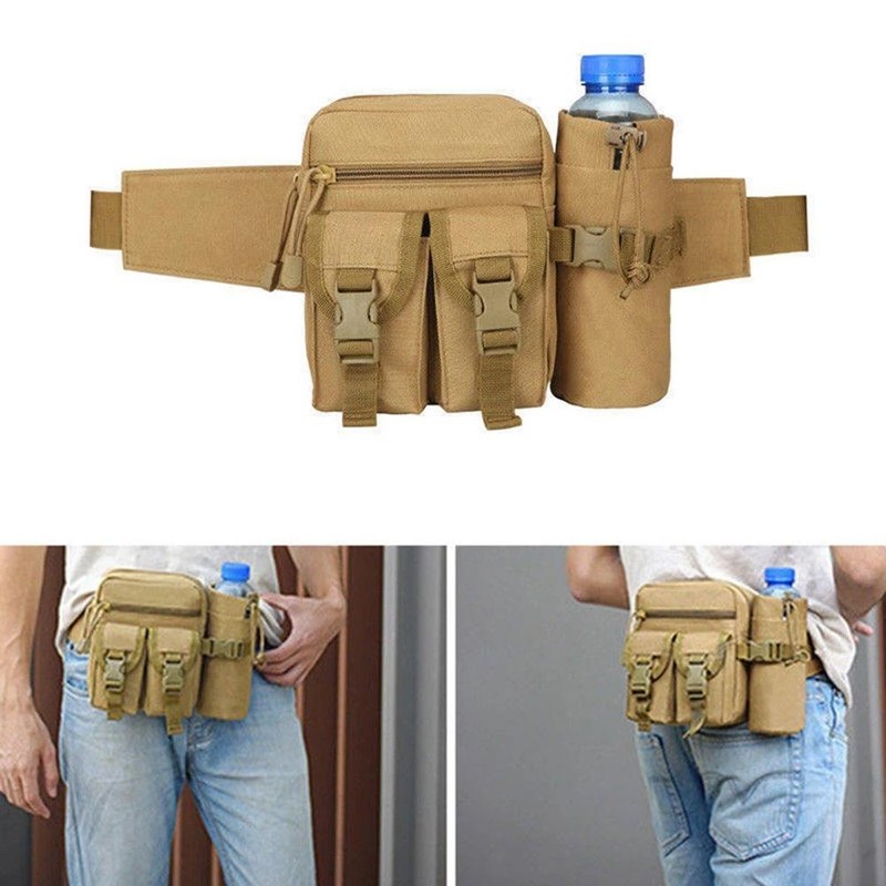 Waist Pack Pouch with Water Bottle Pocket Holder Waterproof Fanny