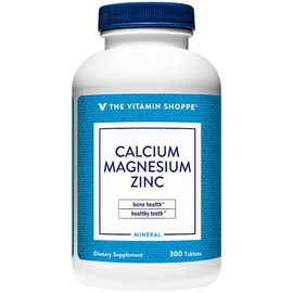 The Vitamin Shoppe Calcium-Magnesium-Zinc with Vitamin D - Bone Immune & Cellular Health | 300 Tablets | Gluten-Free
