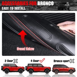 Mabett Rear Seat Back Cover Backrest Protector for Ford Bronco Accessories 2025 2021-2024 with Dog Seat Liner fit Bronco 4-Door 4 Pieces-with Folding Lip (NOT for 2-Door or Bronco Sport)