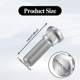 DWARFOO 5PCS M12×1.5 Car Wheel Studs, Wheel Hub Stud, 90942-02049 90942-02037 Steel Tire Studs, Car Accessories Lug Bolts Secure Wheel Hubs Replacement for Scion Pontiac ES300 RX300 Avalon