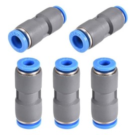 TOP-VIGOR 5Pcs 8mm to 6mm Push Fit Pneumatic Reducer Fittings, Straight Union Quick Connect Air Line Tube Connectors for Compressor and Vacuum Systems